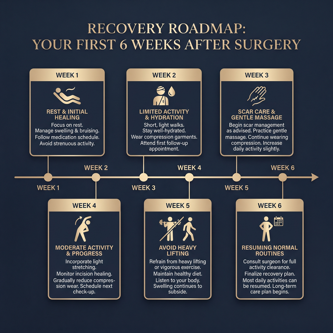 Sample infographic — Recovery Roadmap: Your First 6 Weeks After Surgery